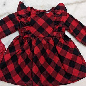 Carter's Just One You, Baby Girls' Buffalo Check Dress - Black/Red 3M